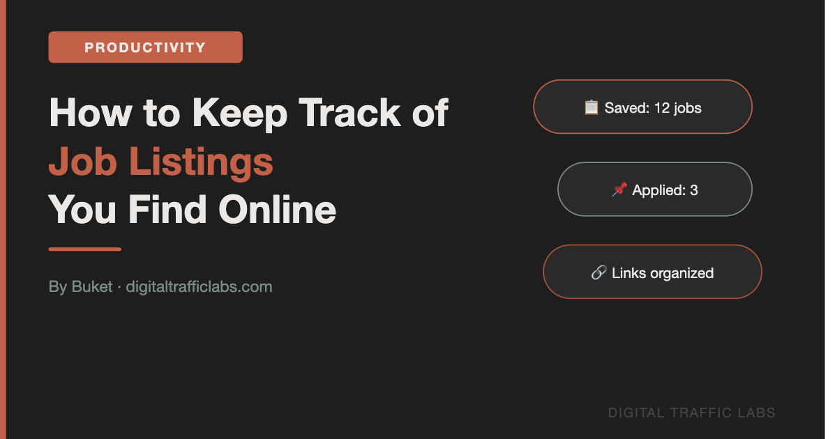 How to keep track of job listings online - Digital Traffic Labs