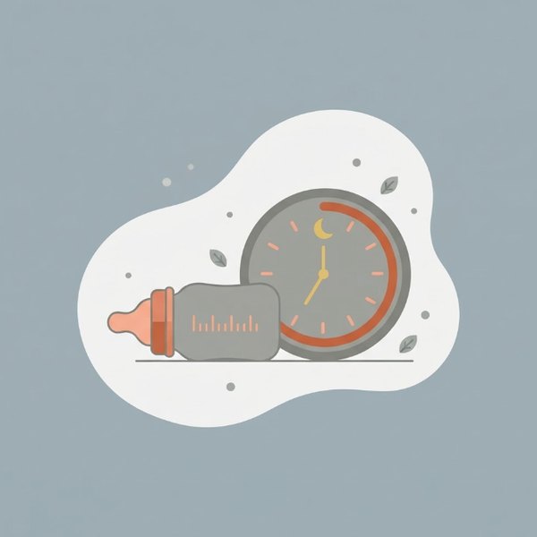 Illustration of a baby bottle and a clock for FeedRight Baby Tracker