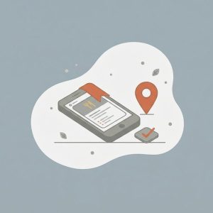 Illustration of a phone with a bookmark and a map pin for SocialMarks
